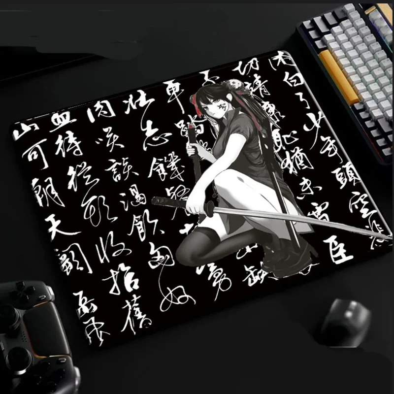 

Lockless Edge Glass Mouse Pad Chinese Ancient Style Swordsman Professional Esports Games Mouse Pad PC Mouse Pad For Home Work