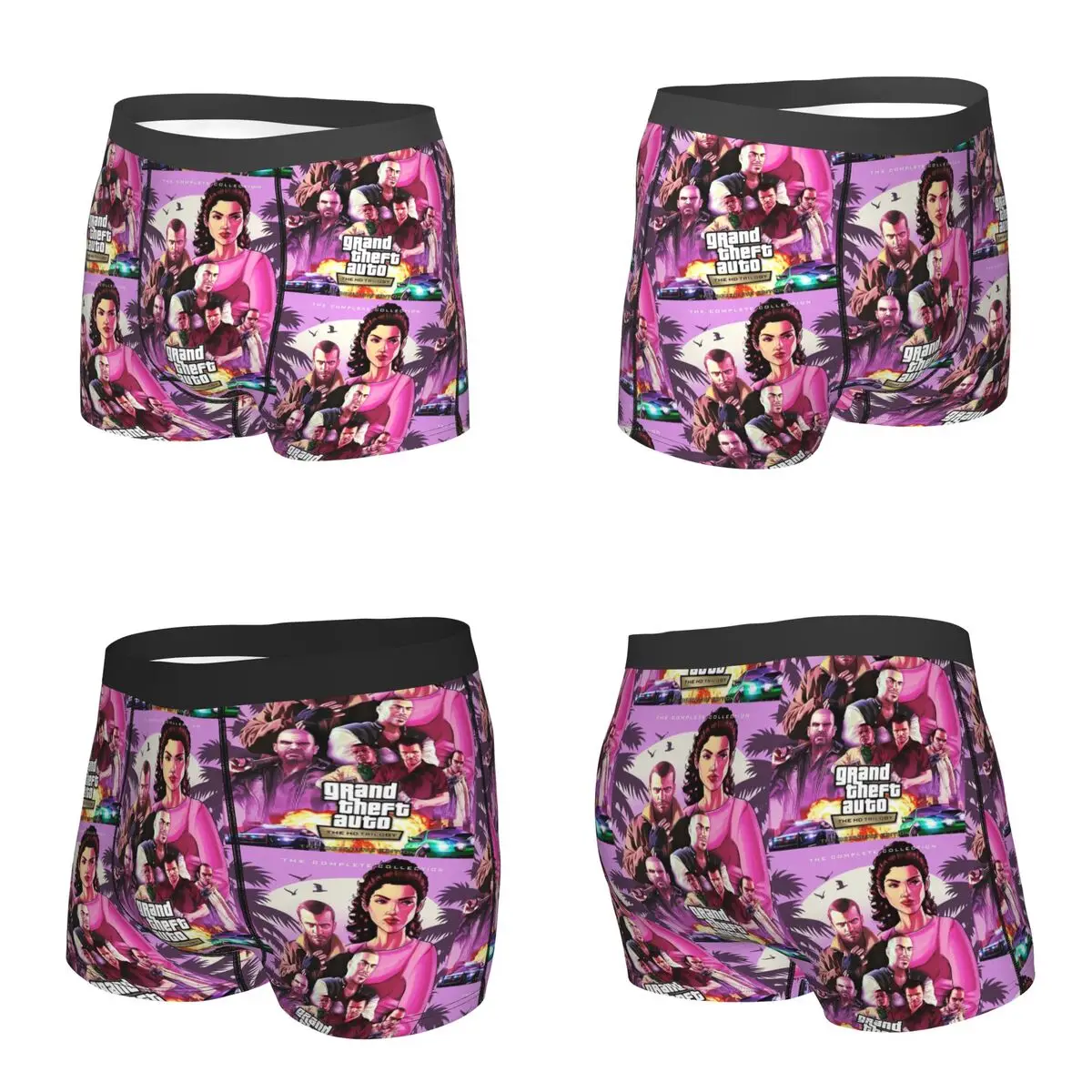 Boxer Underpants Shorts Grand Theft Auto Adventure Game GTA Panties Men's Soft Underwear for Homme Man Boyfriend Gifts