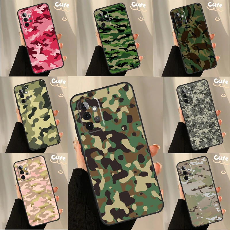 Camo Camouflage Pattern Case For Samsung Galaxy S26 Ultra S24 S23 S22 S21 S25 Ultra S10 S20 Plus S25 FE Cover Coque