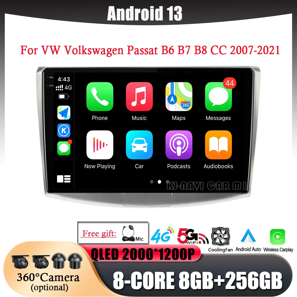 

Автомагнитола для VW Volkswagen Passat B6 B7 B8 CC 2007-2021, 10,1 дюйма, Android 13, мультимедийный плеер, навигация GPS DSP Carplay 4G WIFI