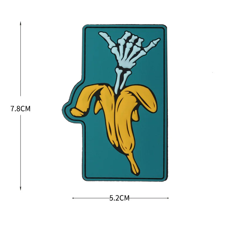 شارة معنويات لهيكل الموز من بولي كلوريد الفينيل ، شعار خطاف وحلقة ، يد جمجمة إبداعية ، رقعة مطاطية ، ملحقات حقيبة ظهر تكتيكية ، ملصقات #3