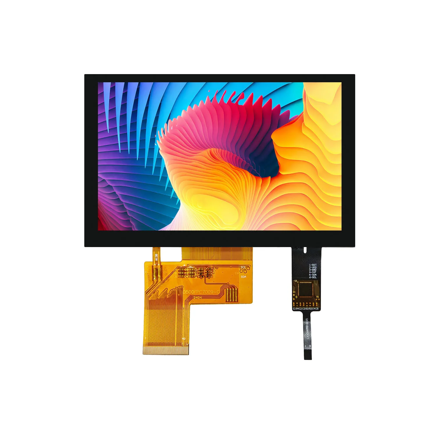 Layar Modul Tampilan LCD TFT 5 Inci 800X480 dengan Panel Sentuh RGB IPS 40Pin ST7262 IC Driver