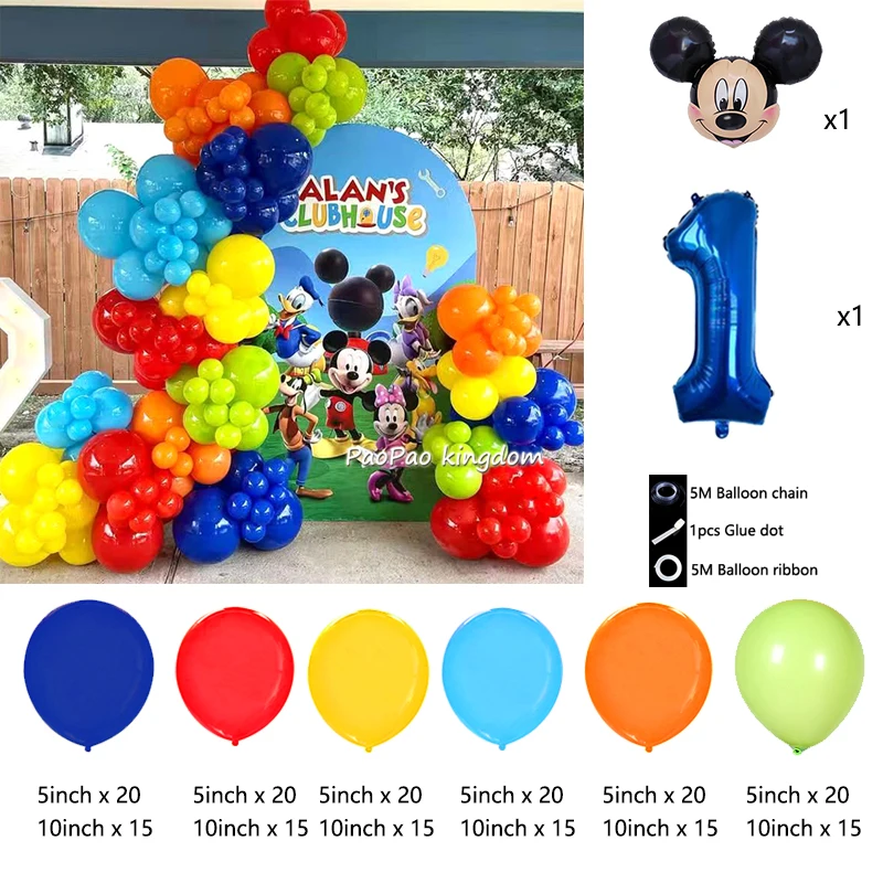 ميكي ميني ماوس بالونات جارلاند قوس عدة عيد ميلاد بالونات اللاتكس ديكور الحفلات Globos فتاة استحمام الطفل الهدايا الإمدادات #2