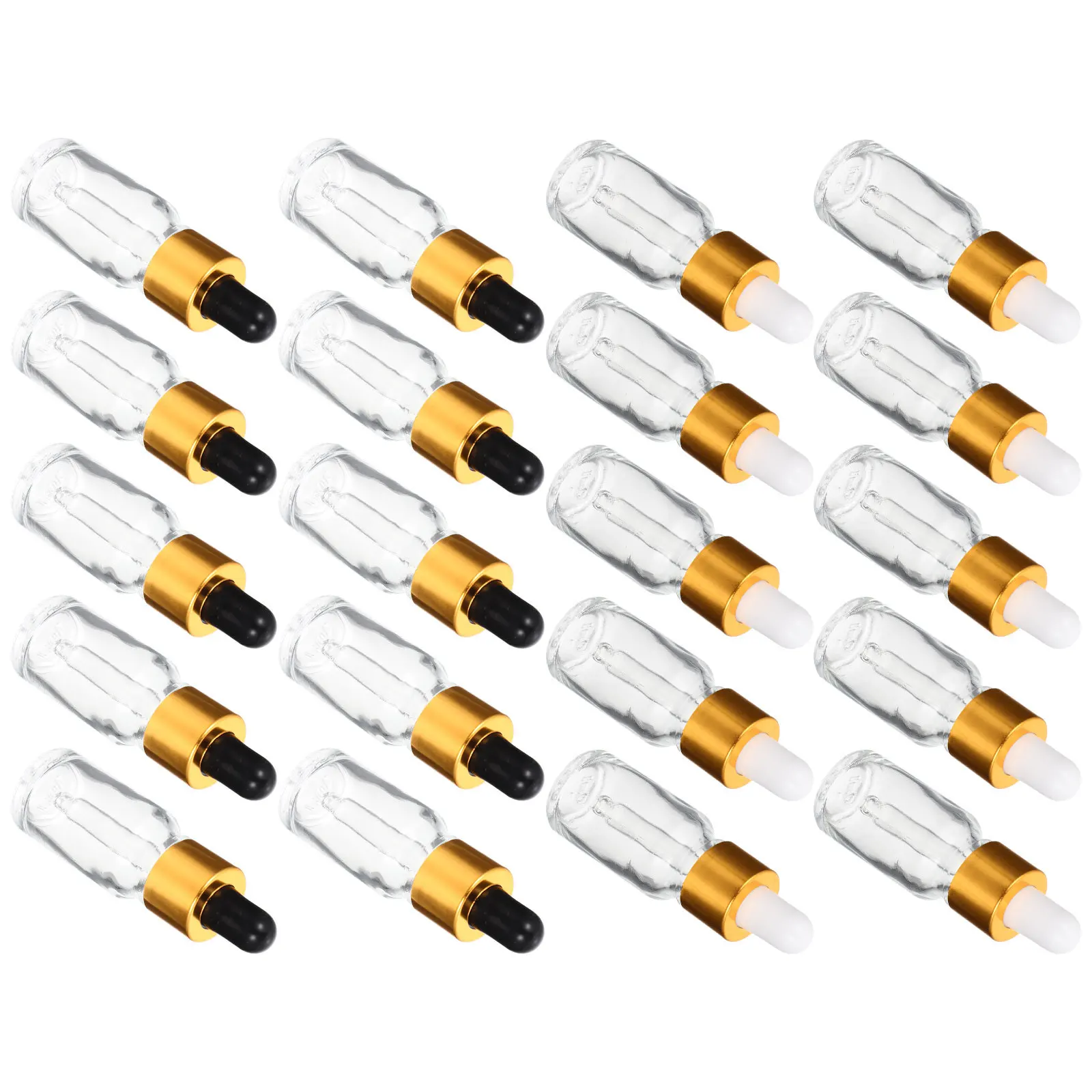 

20Pcs Glass Essential Oil Bottles Dropper Portable Leakproof Travel Storage Bottles for DIY Cosmetics Beard Hair Care
