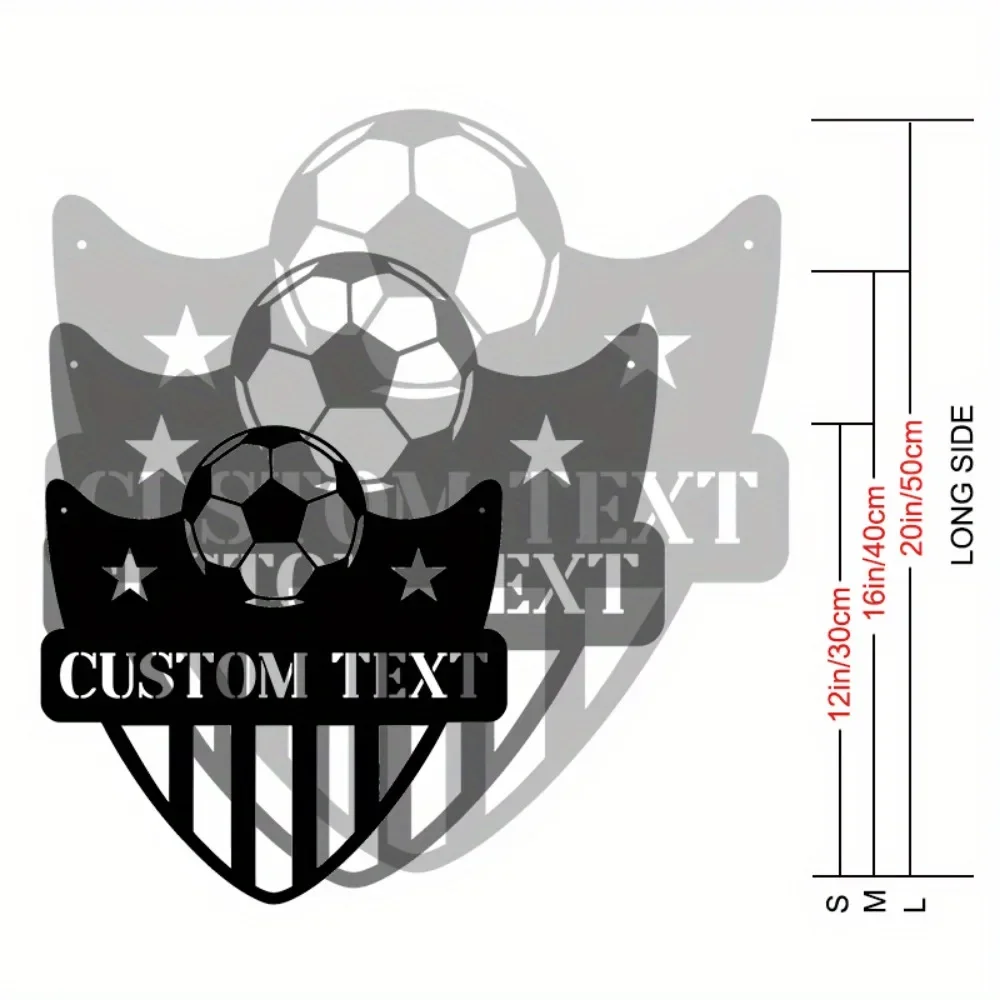 Nordic Wrought Iron Wall Art Classic Style Wall Art Soccer Crest Custom Made Team Emblem Sign Ideal for Home Office General Use