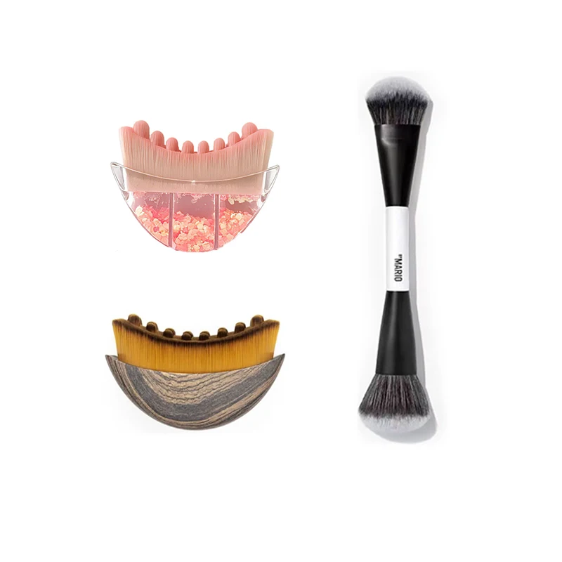 F4 Highlight Blush Makeup Brush & Ergonomic Lymphatic Sculpting Face Brush Jawline Drainage Massager Precise Skin Contour Tool