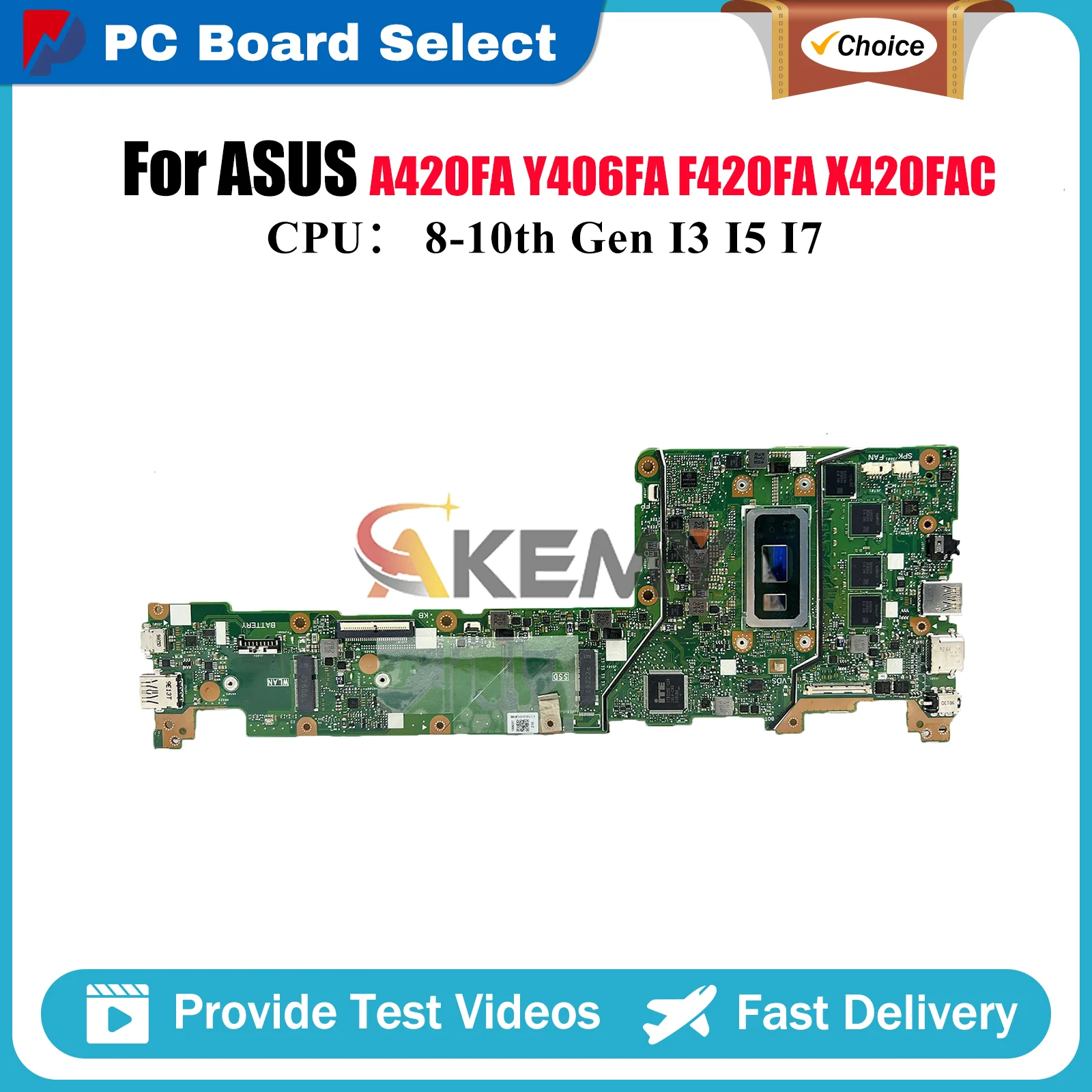 

X420FA Laptop Motherboard For ASUS VivoBook Y406FA X420F X420FA A420FA F420FA X420FAC Mainboard With I3 I5 I7 CPU 100% tests OK