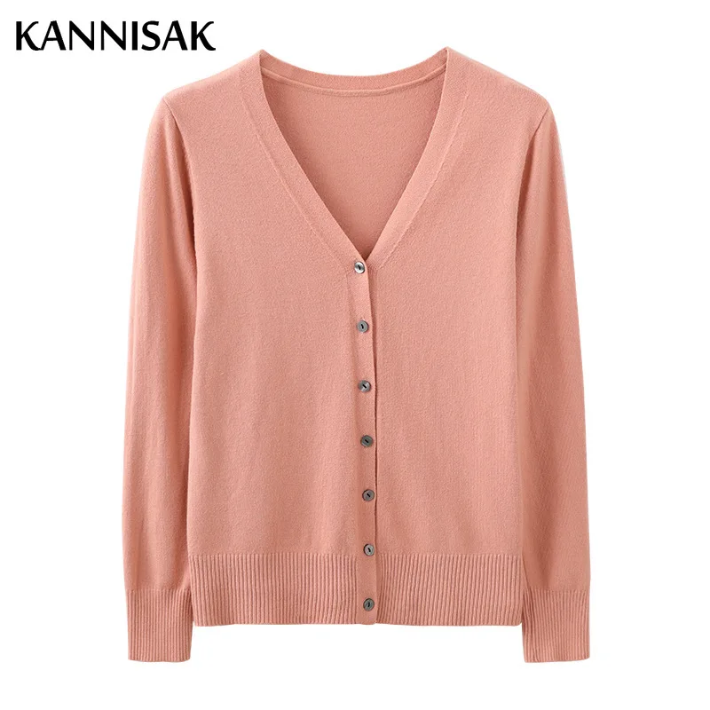 Spring Autumn Women Cardigans Loose Solid Single Breasted V-neck Pink Red Sweaters Fashion Korean Cardigan Jumpers Knitwear 2024