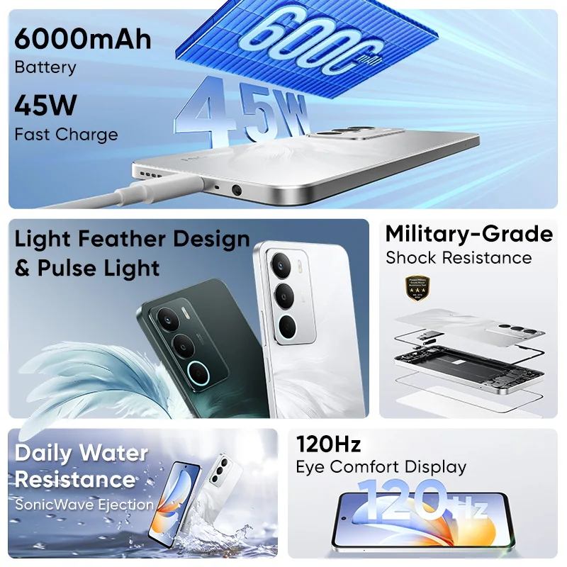 realme C71 Smartphone Global Version 4G 6.67″ 120Hz Display 6000Mah Battery 45W Charge 50MP Camera Unisoc T7250 Chipset NFC IP64 3