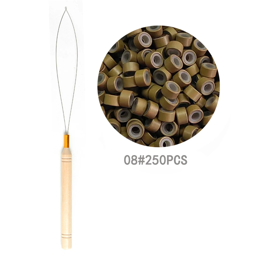 

Wig/toubee extension kit set with tools and accessories for wig extensions beading and 250PC extension rings