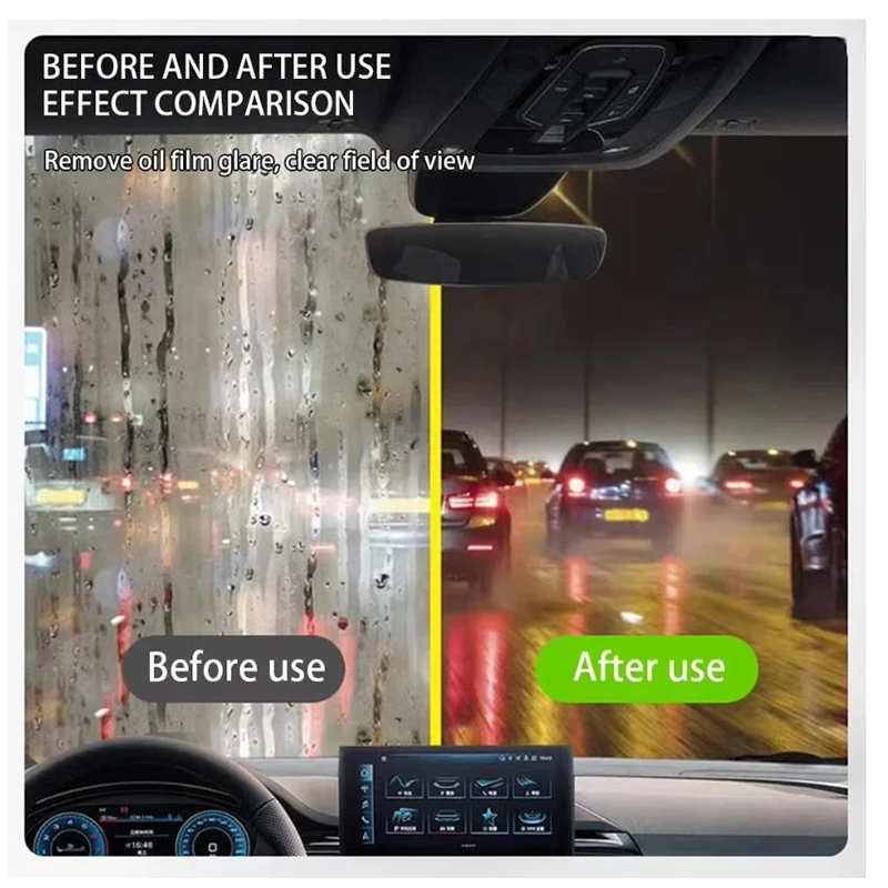 Oil Film Cleaning Brush for Car | Windshield Rain Fog Repellent & Coating Remover, Auto Care Supplies