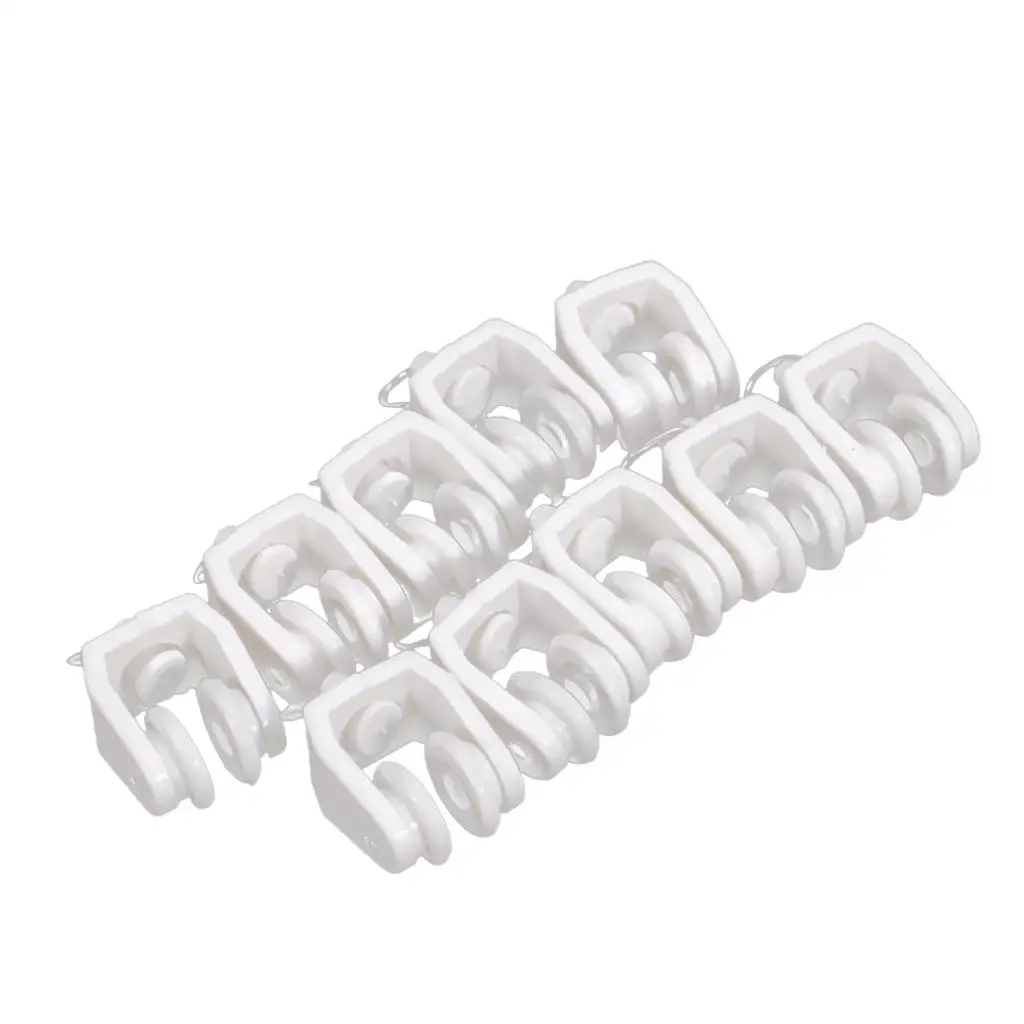 10Pcs Window Bathroom Shower Curtain Track Runners Glide Slip Rail Runners NEW