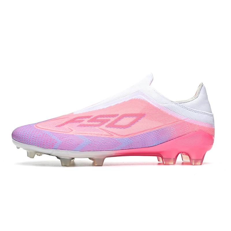Chaussures de football AG légères, respirantes et sans coutures pour hommes et femmes, tige thermosoudée avec ajustement parfait pour les matchs et l'entraînement