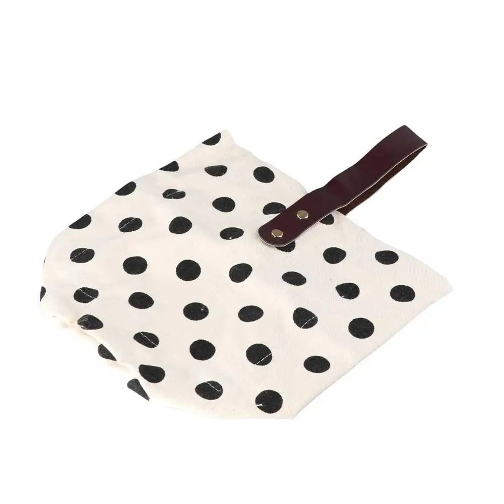 

Cute Wave Point Polka Dot Canvas Bucket Bag Large Capacity Lunch Bag Handbag Korean Style Tote Bag Mummy Bag Outdoor