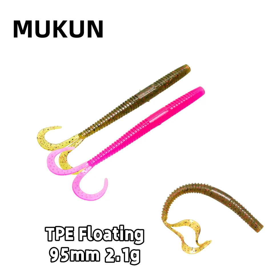 

MUKUN Soft Baits Fishing Lure Worm Grub Artificial Silicone Swimbait 9.5cm 2.1g Earthworm Wobblers Sea Trout Accessories