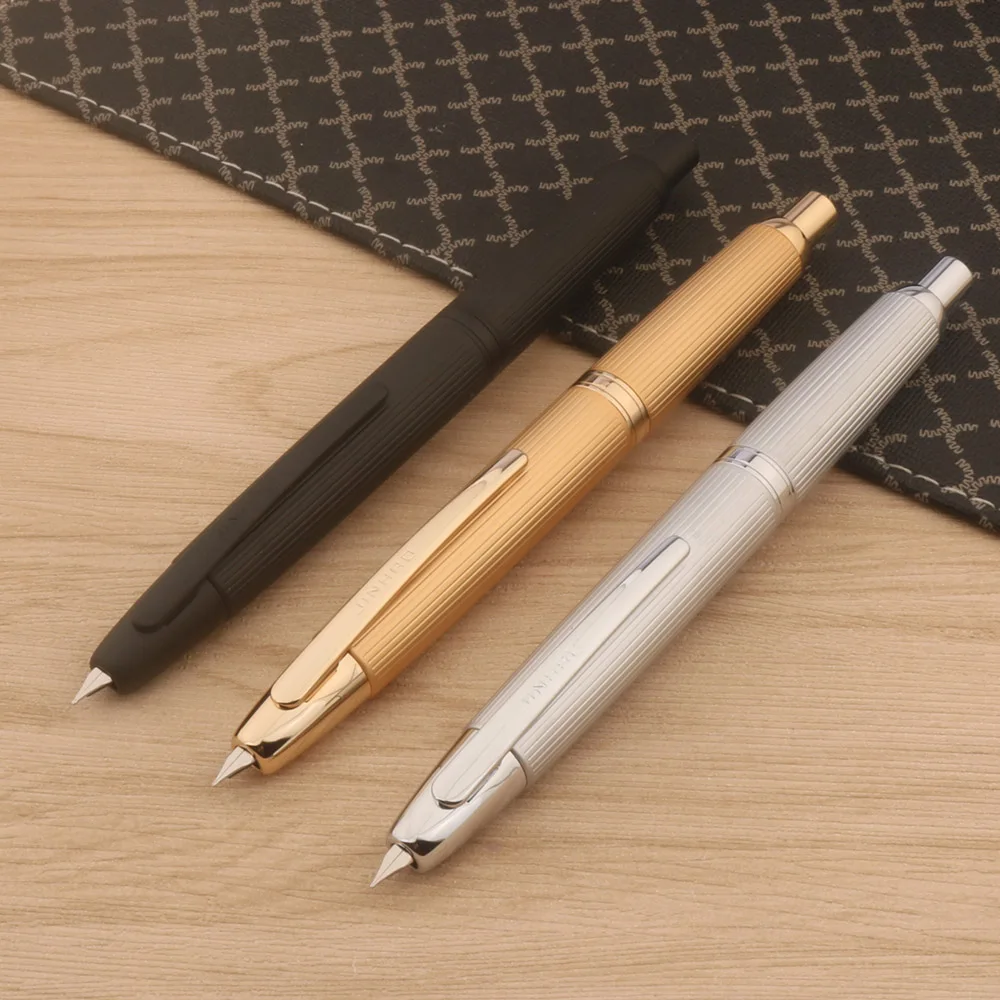 1PC New  JINHAO 10 METAL Fountain Pen stripe black EF/F nib Stationery Office School Supplies clicking pen