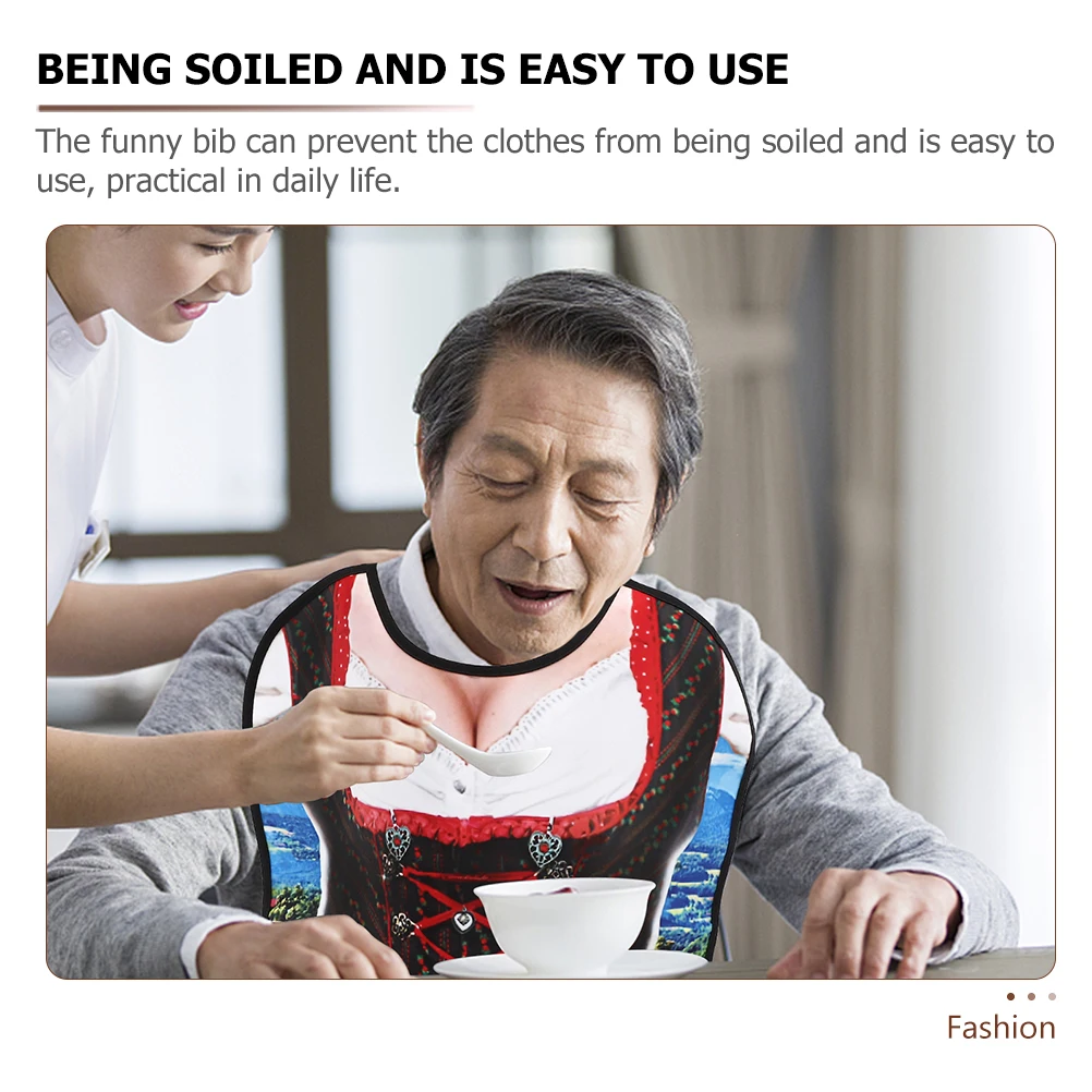 

2Pcs Creative Set Adults Fun Bibs For Adult Easy Polyester Dinner Reusable Funny Large Elderly Eating Bibs Daily Gifts