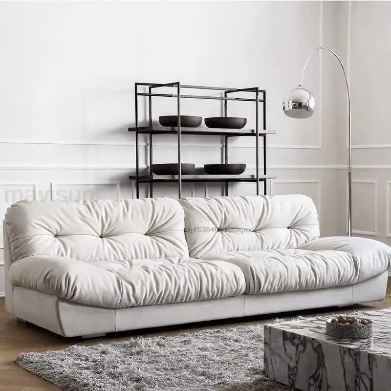 High-End Furniture Simple Cloud Couch In White Designer Large Apartment Furniture Italian Style 3-person Sofas For Living Room