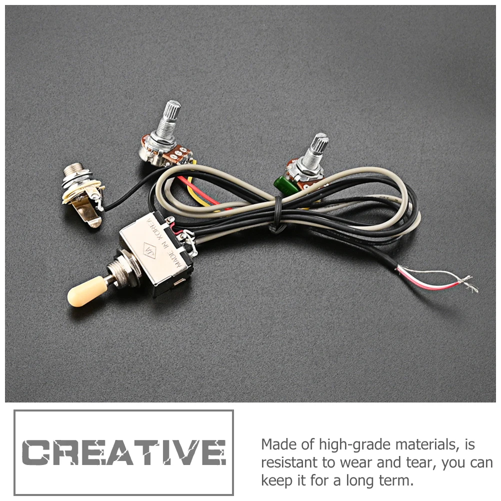 

Guitar Line Yellow Hat Jack Practical Accessory Parts and Accessories Tuning Electric Wiring Harness Metal Potentiometer