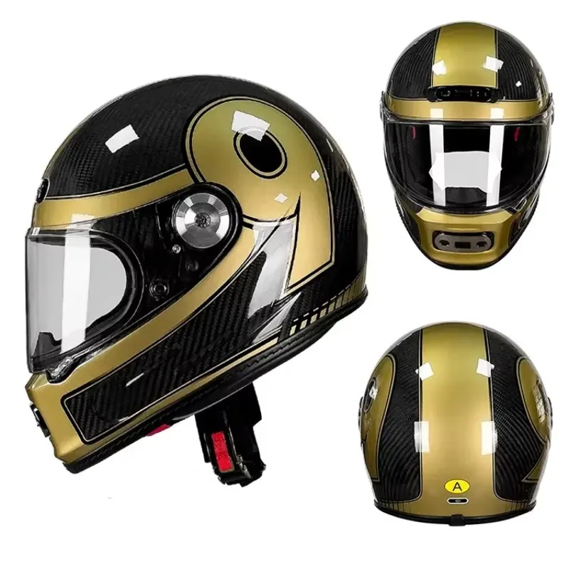 2026 Cu-stom High Quality Full Face Motorcycle Riding Helmets Carbon Fiber Head Guard Motorcycle Helmets