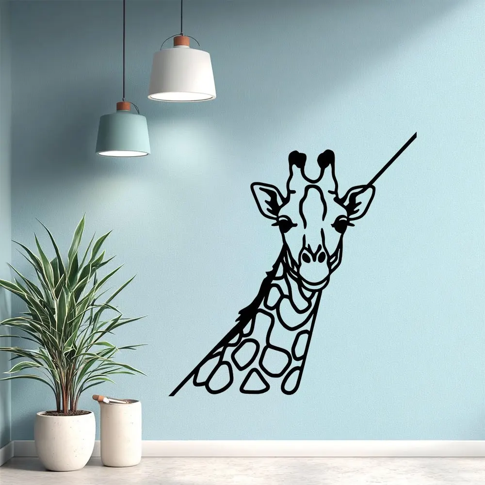 Vintage Giraffe Metal Wall Art Rustproof Weatherproof Flat Aluminum Decor for Living Room Kitchen Garage Garden 8x12 Inch 1PC