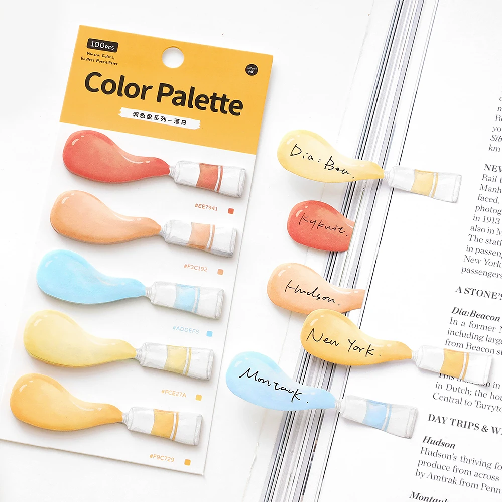 100 قطعة من سلسلة لوحة الألوان Ins رسالة ملاحظات لاصقة علامات القراءة ملصقات مؤشر عشاق القراءة اللوازم المكتبية المدرسية