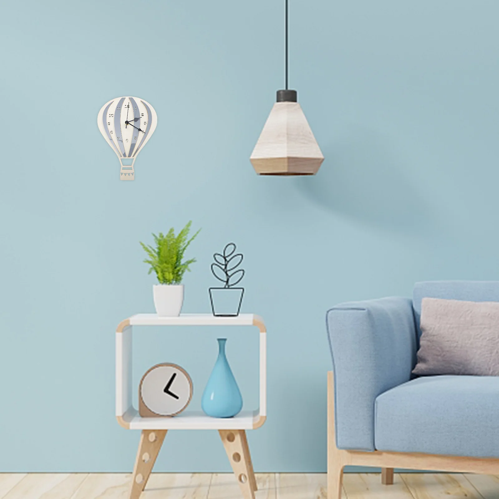 

Silent Wall Hot Air Balloon Clock Hot Air Balloon Mute for Bedroom Kids Room Decor Hanging House Office