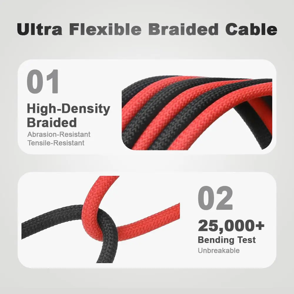 Alvin's Cables Smart D-tap to 2 Pin Male Braided Power Cable for BMPCC Pyxis|Teradek|SmallHD|Z-CAM Flexible Braided 45cm|18inche