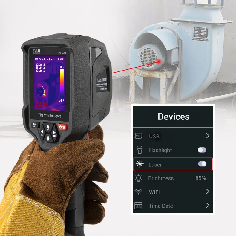 กล้องถ่ายภาพความร้อนอินฟราเรด CEM รุ่น DT-979E ภาพความร้อน ภาพมองเห็นในที่มืด