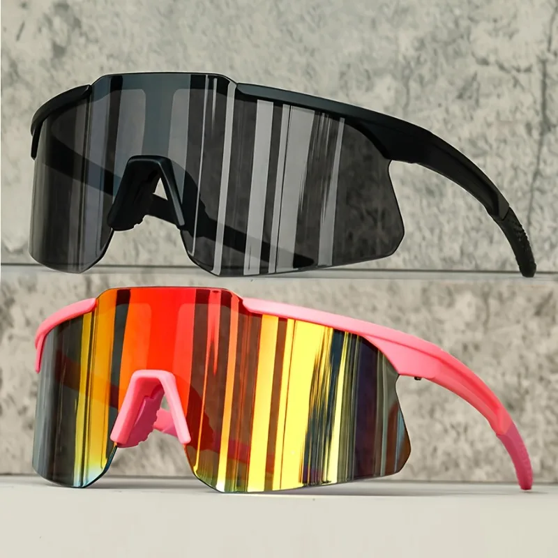 Übergroße Sonnenbrille für Herren, Modische Verspiegelte Sportbrille zum Skifahren, Trendige Damen Anti-UV Outdoor Wanderbrille UV400 Sonnenbrille – Detail 3