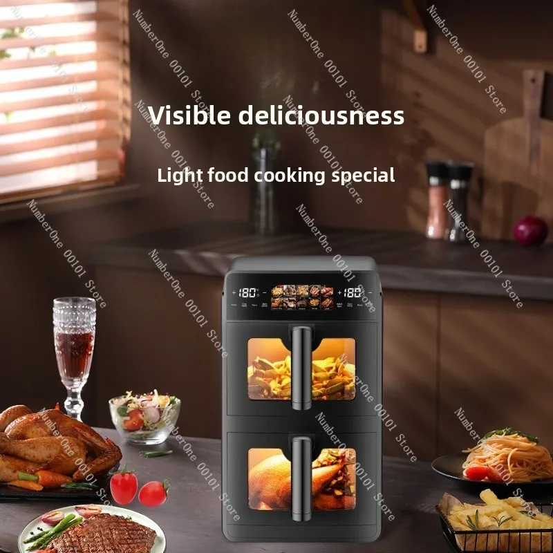 Intelligent Double Pot Air Fryer, Upper and Lower Electric Oven with Large Capacity
