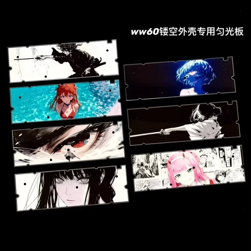 Holy60/GH60/Mad60 Keyboard Base Plate Custom Anime Figure Acrylic Keyboard Plate for Hollow Keyboard Case Uniform Plate DIY Gift