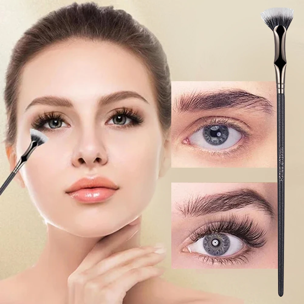 Folding Angle Scalloped Lash Brush No Smearing Clumping Angled Mascara Fan Brush Natural Lifted Effects for Upper Lower Eye Lash