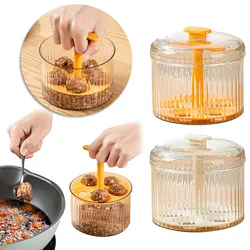 Quintuple Meatball Maker With Container, Creative Kitchen Meat Baller Maker Press Tool, Mince Storage Container With Lid