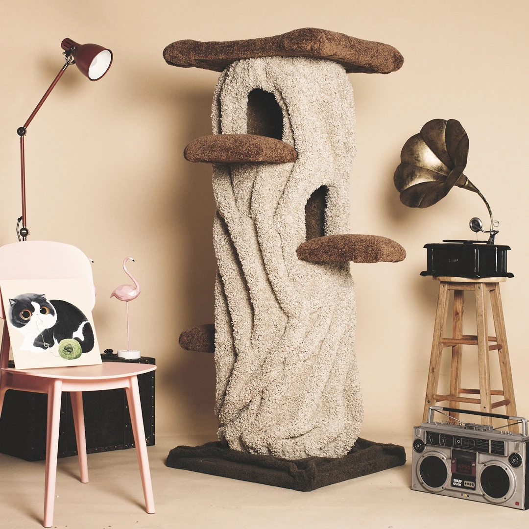 102cm* 102cm* 160cm Cat Climbing Frame Luxury Villa Tree House Hole Plush Cat Castle Cat Tree