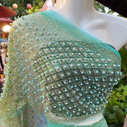 Thailand Women Glitter Scarf Wrap Cape Beads Lace Mesh Shawl Southeast Travel Ethnic Beach Holiday Party Dance Perform Costume