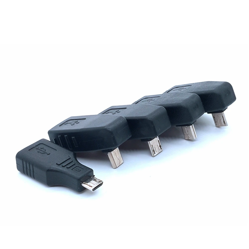 Cotovelo Micro USB para adaptador USB fêmea, telefone móvel, Tablet, OTG, 5Pin