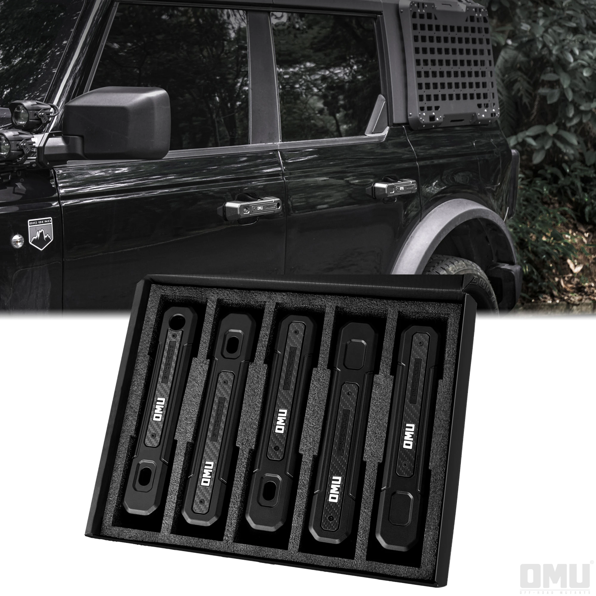 

OMU 4x4 алюминиевые дверные ручки и защитные чехлы для ручек задней двери для Ford Bronco/Bronco Raptor 2021-2025, внешние аксессуары