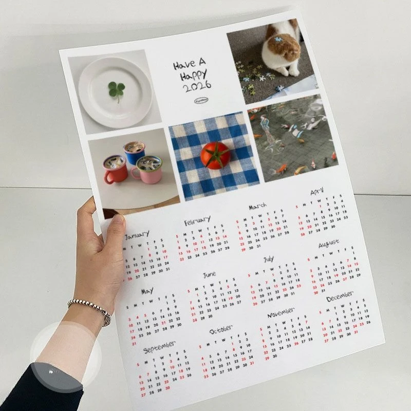 

2026 Wall Calendar Korean Ins Poster Wall Calendar for Bedroom Home Decor Gifts Creative Wall Decoration Picture Photo Props