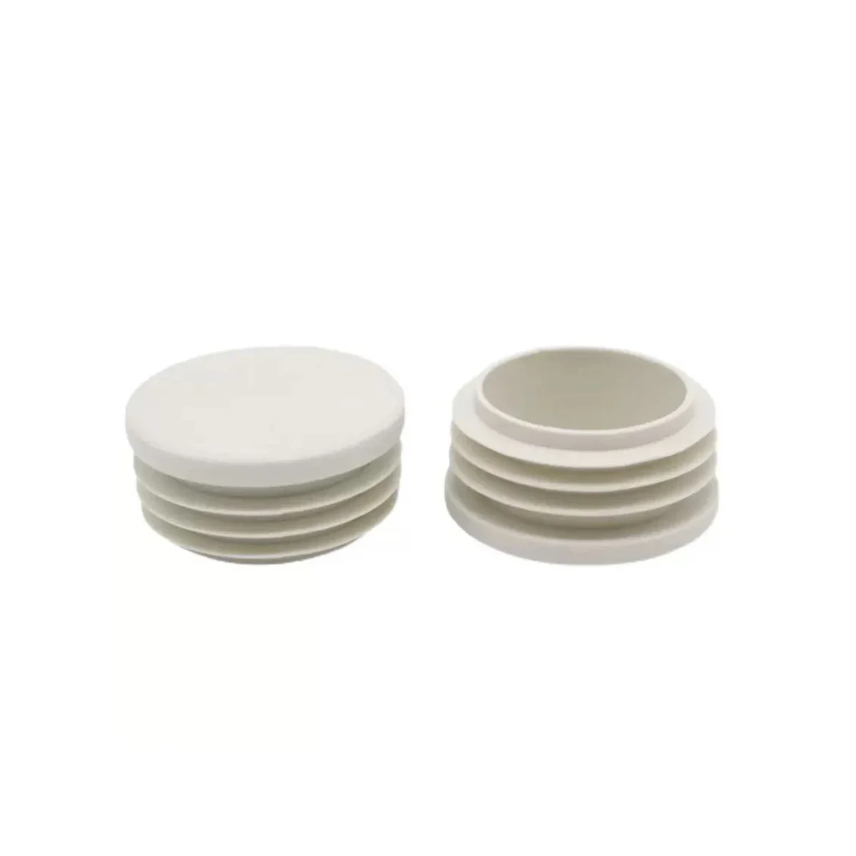 

Stainless Steel Tube White Plastic Circular Plug Dust Sealing Cover Furniture Anti Slip Foot Pad