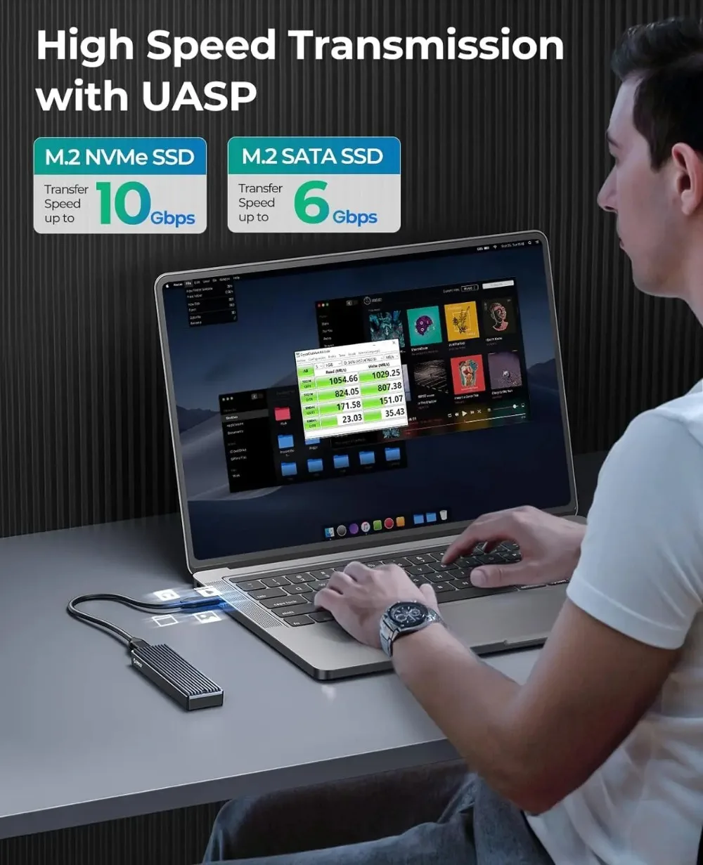 オリコ M.2 SATA NVMe エンクロージャ USB タイプ C Gen2 10Gbps PCIe 外部 SSD ケース M.2 SATA NGFF エンクロージャハードドライブディスク PC ケース用