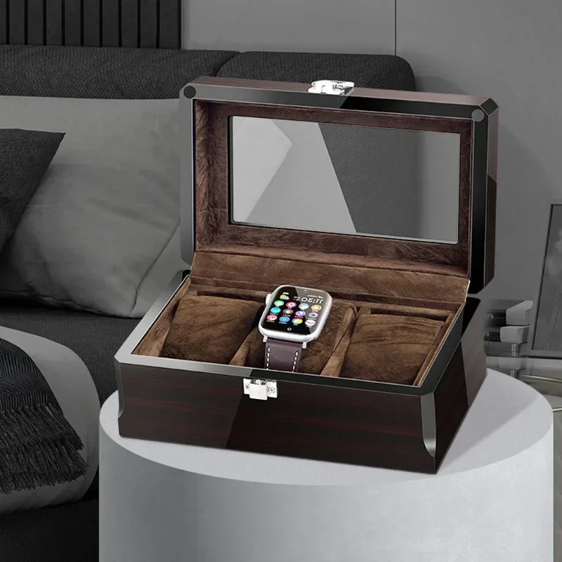 Wood Watch Box Organizer for Men Luxury Wooden Watch Boxes Storage Mechanical Wrist Watches Display Case Containers Casket image 3