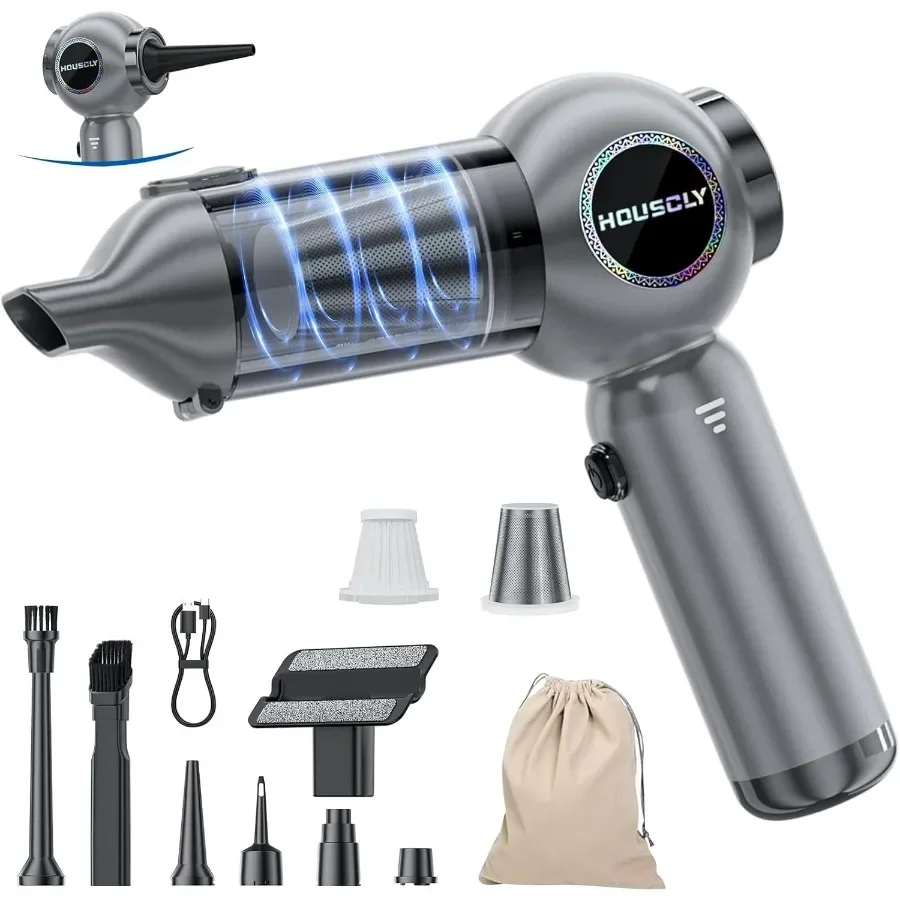 

Handheld Car Vacuum Portable Cordless 25000Pa High Power Small Mini Hand Vacuum Cleaner Rechargeable 4-in-1 Compressed Air Duste