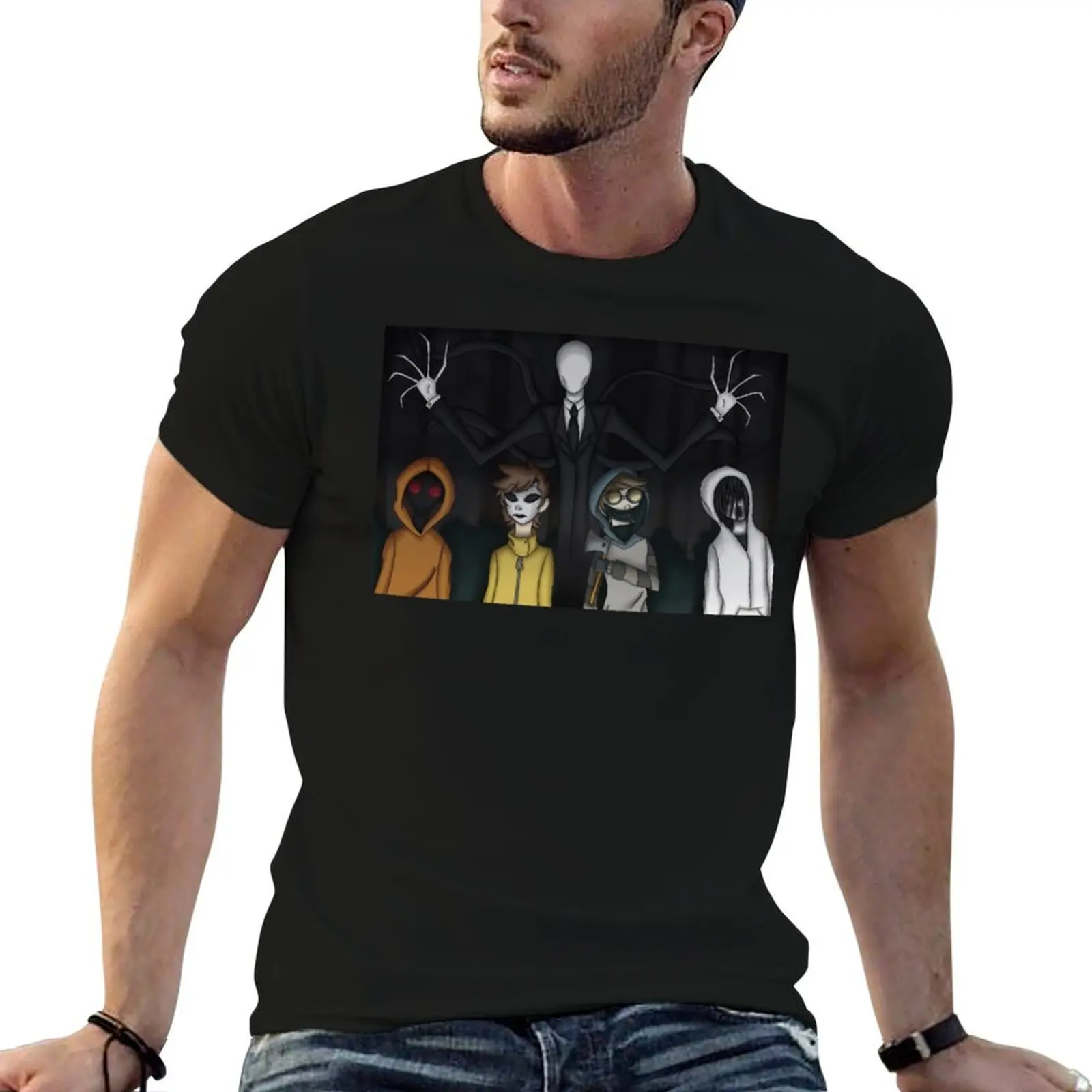 

Slenderman and Proxies T-Shirt man t shirt graphic g man t shirts for men t shirts cotton 100% T-shirt