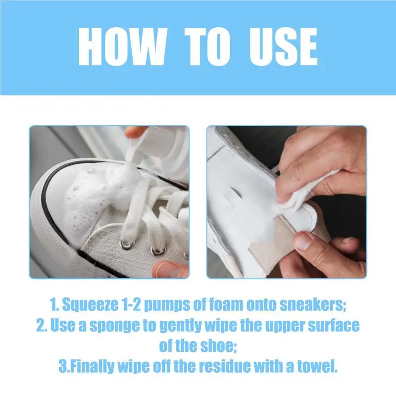 Sneaker Cleaner White Shoe 100ml Gym Shoe Cleaner White Shoes Cleaning Spray Dirt Remover Foam Shoe Cleaner For Mesh Shoes