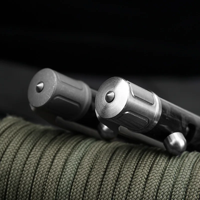 قلم Tc4 من سبائك التيتانيوم، مقبض من ألياف الكربون، نافذة مكسورة، توقيع محمول، قلم حبر جاف، قلم تكتيكي Edc، A463 #3