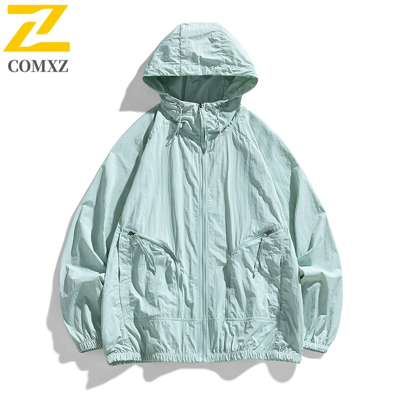 Summer Hooded Sunscreen Clothing Men's Casual Lightweight Thin Breathable UV Coat Couple Travel Quick-drying Skin Windbreaker