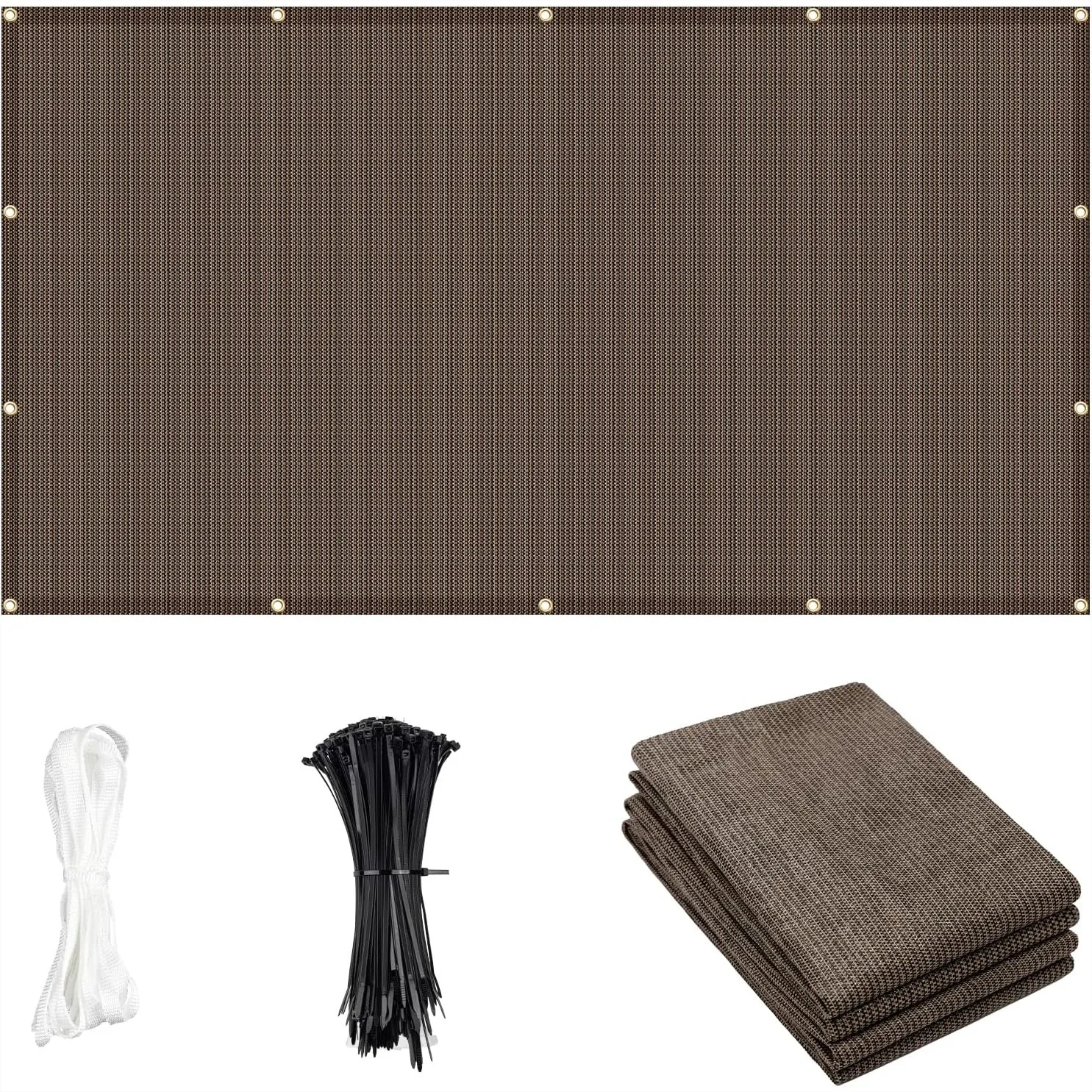 

Sun Shade Cloth with Grommets 6x8 FT, 95% UV Block Shade Tarp for Patio Pergola Garden, Brown
