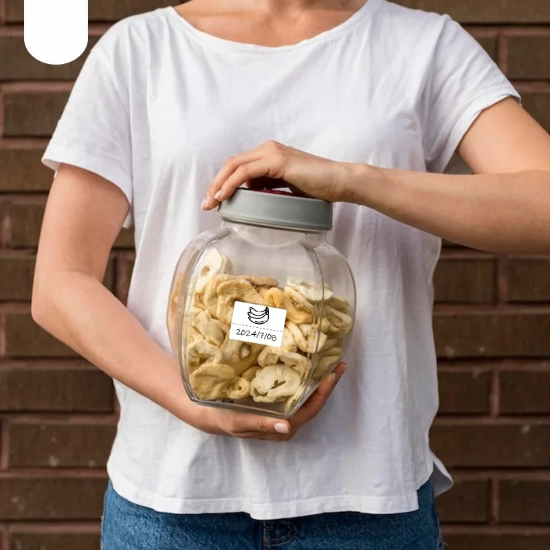 ملصق أبيض 3/6/10 لفات ملصق لاصق مقاوم للماء يستخدم مضاد للزيت لشريط الطابعة الحرارية الصغيرة SK58/SK20/SK35