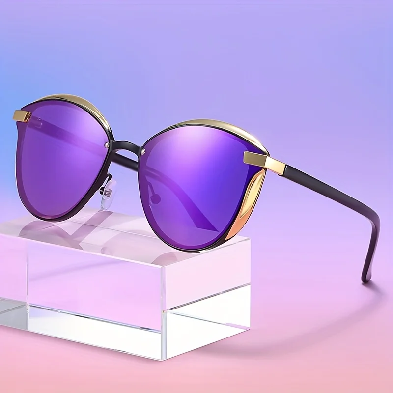 

High-end Elegant Sexy Retro Cat Eye Fashion Sunglasses Metal Frame Color AC Lens - Suitable for Men and Women